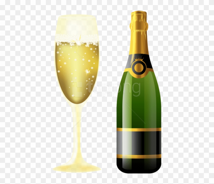 Free Png New Year Sparkling Wine And Glass Png - Sparkling Wine Png Clipart #3089605