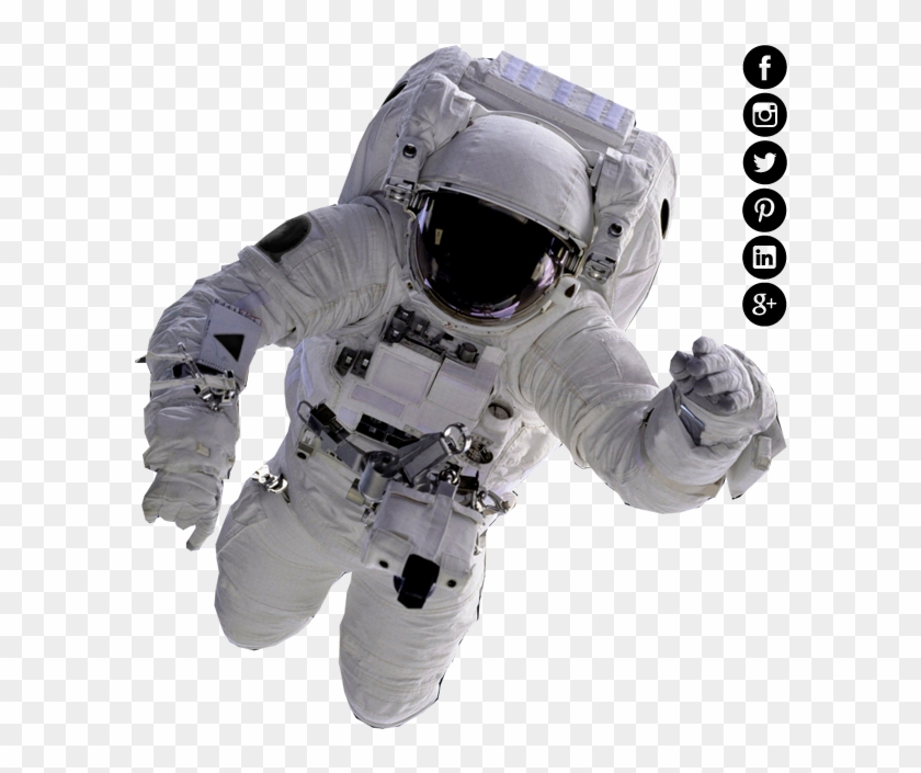 Spaceman With Icons - Astronaut In Space Clipart
