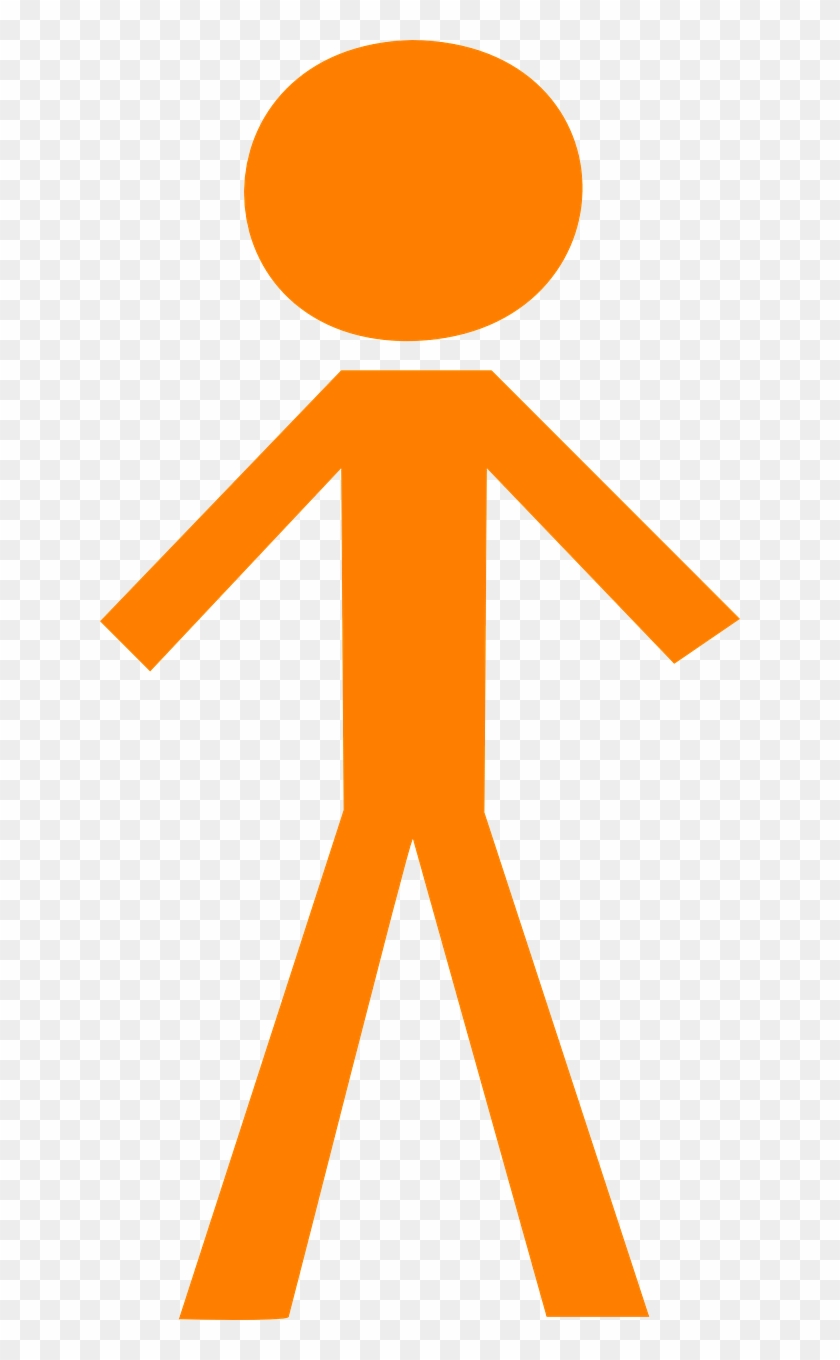 Stickman Person Orange Gentlemen Png Image - One Person Clip Art Transparent Png #3092454