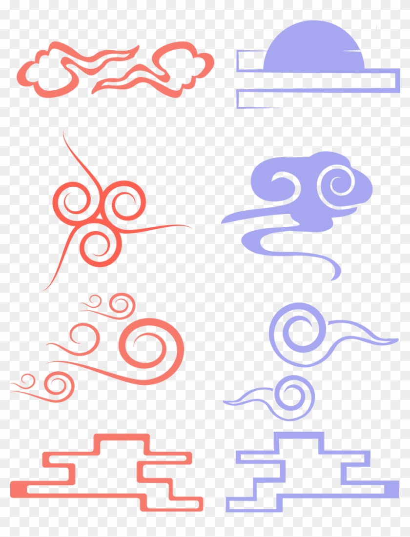 Shading Clouds Red Blue Png And Vector Image - Illustration Clipart #3093969