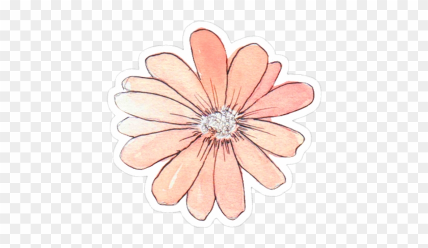 Flower Tumblr Aesthetic Pink - Flower Tumblr Sticker Png Clipart #3094687