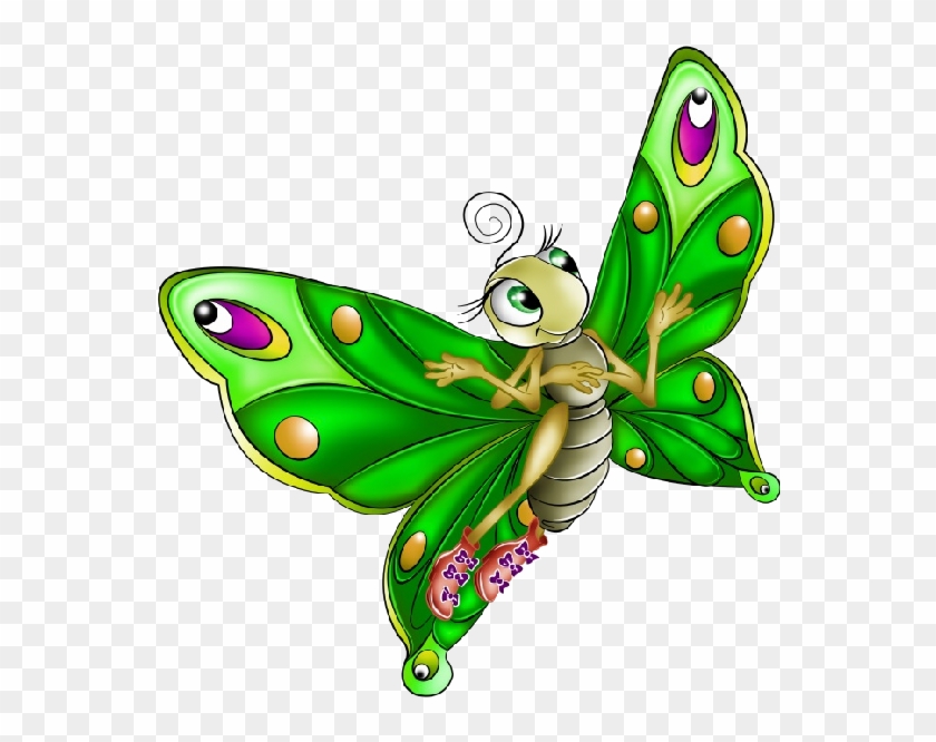 Very Colourful Butterfly Cartoon - Cartoon Colourful Butterfly Clipart #3095679