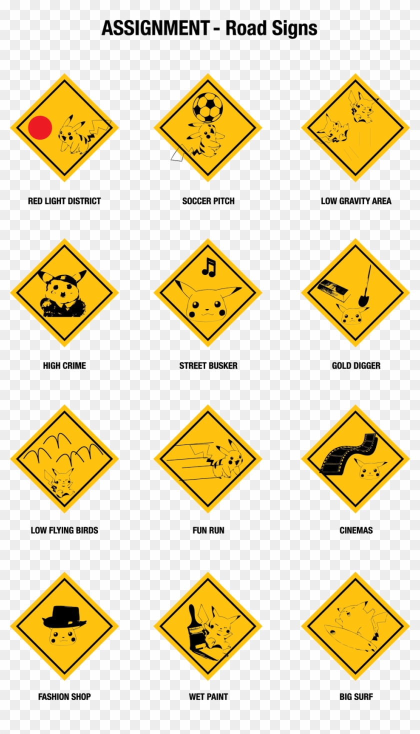 Signs For Our Little Yellow Pokemon Friend - Pokemon Road Sign Clipart