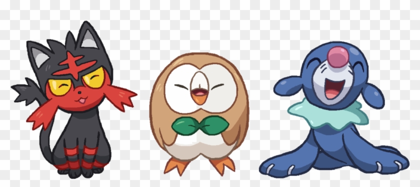 Pokemon Sun Moon Starters By Tzblacktd - Sun And Moon Pokemon Drawing Clipart