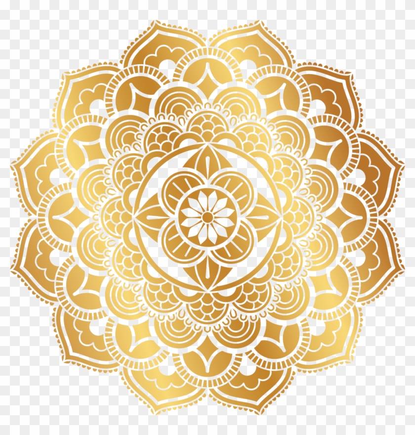 Mandala Design - Golden Vector Mandala Png Clipart #3098658