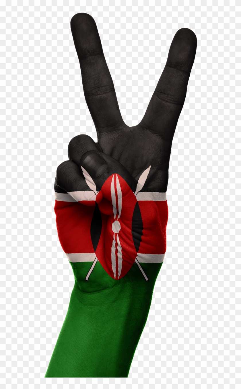 Kenya Flag Hand Symbol Peace Png Image - Happy Madaraka Day 2018 Clipart #3099063