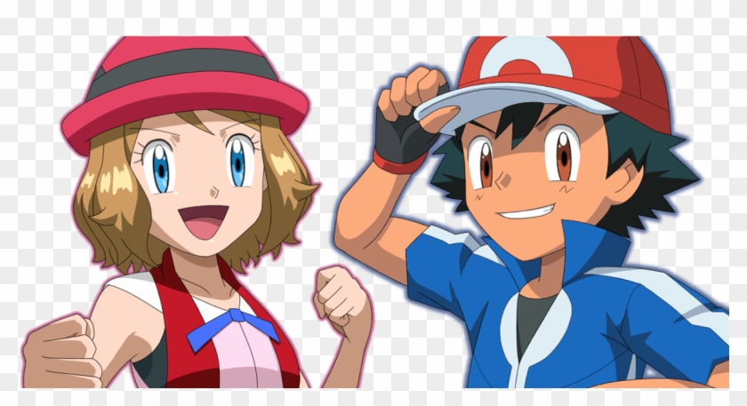 Pokemon Ash And Serena, Pokemon People, Original Pokemon, - マジ デ タコ 夏 氷 Mdt128 Clipart #3099266