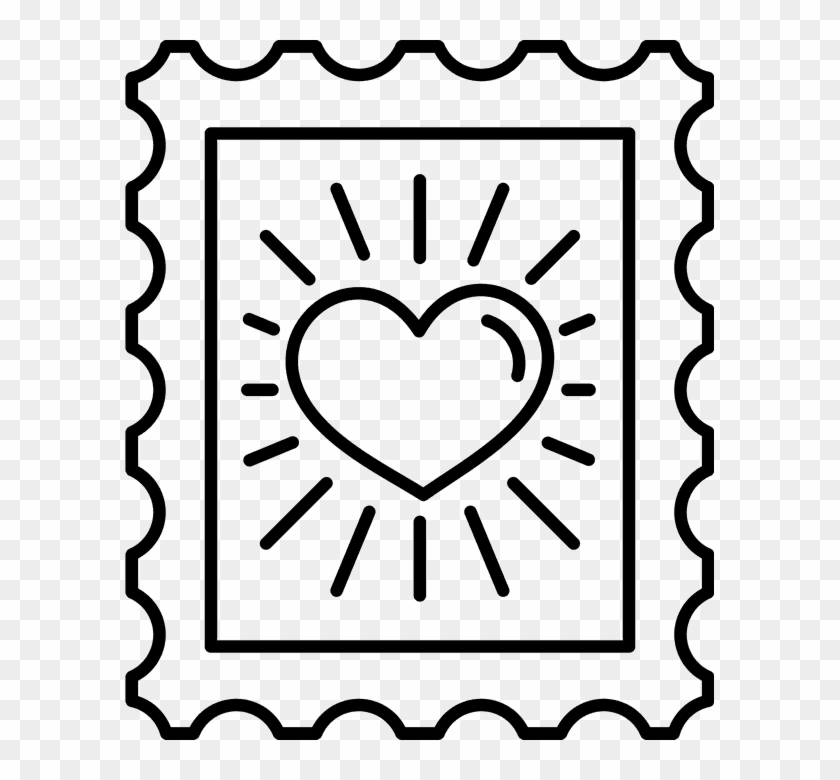 Wedding Stamps Stamptopia - Postage Stamp Clipart Black And White - Png Download