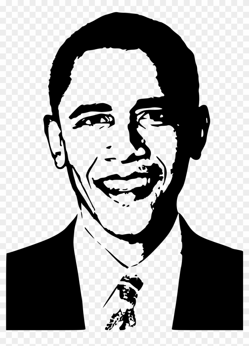 Open - Barack Obama Black And White Drawing Clipart