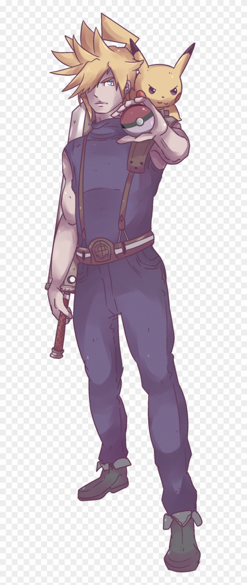 Final Fantasy X Pokémon Cloud Strife & Pikachu Commission - Final Fantasy Cloud Pokemon Clipart