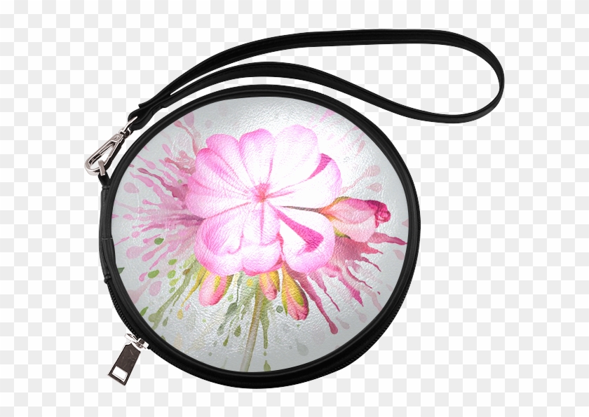Pink Flower Color Splash - Toiletry Bag Clipart #310116