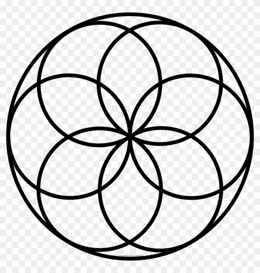 Flower Of Life Coloring Page - Seed Of Life Sacred Geometry Clipart #310268
