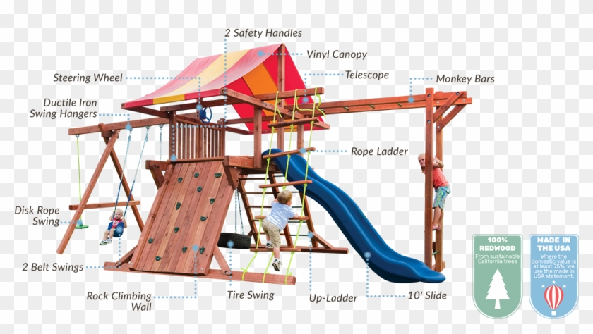 Pot O' Gold Play Set With Monkey Bars - Playhouse Playground Swing Monkey Bars Simple Swing Clipart #310483