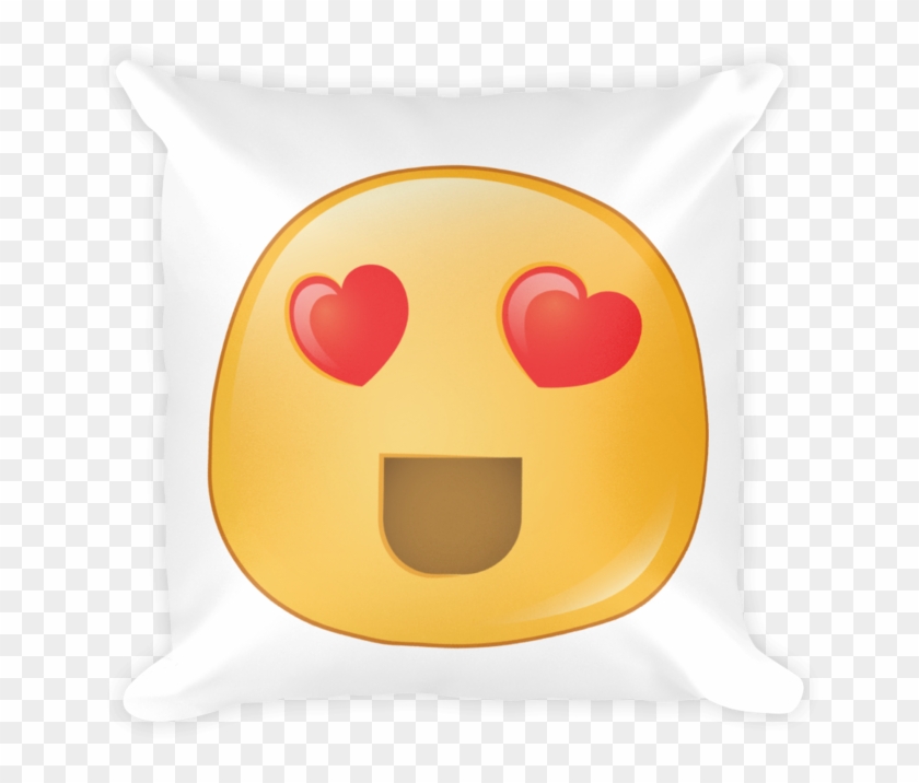 Heart Eyes Emoji Pillow - Cushion Clipart
