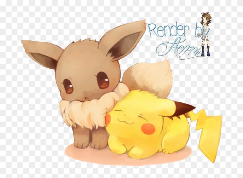 Natasha1830 Images A Chibi Eevee And Pikachu Hd Wallpaper - Eevee And Pikachu Clipart