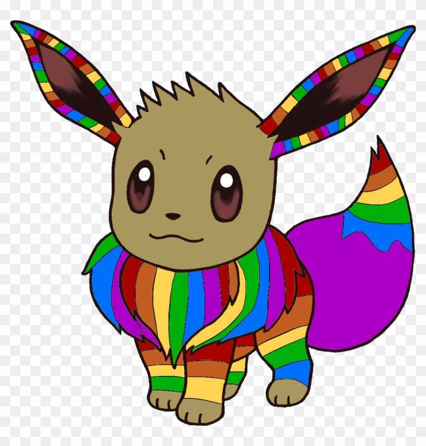 Adoptable Rainbow Eevee - Pokemon Go Eevee Png Clipart #311568