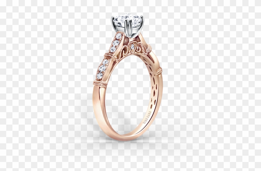 Kirk Kara Stella 18k Rose Gold Engagement Ring K196rr - Rose Gold Engagement Rings Clipart #312078