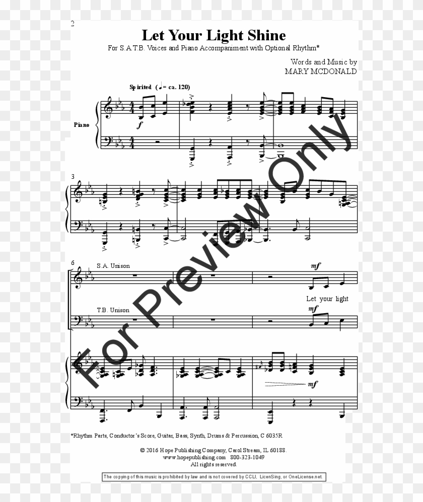 Let Your Light Shine Thumbnail - Fire In The Bow Sheet Music Clipart #312195