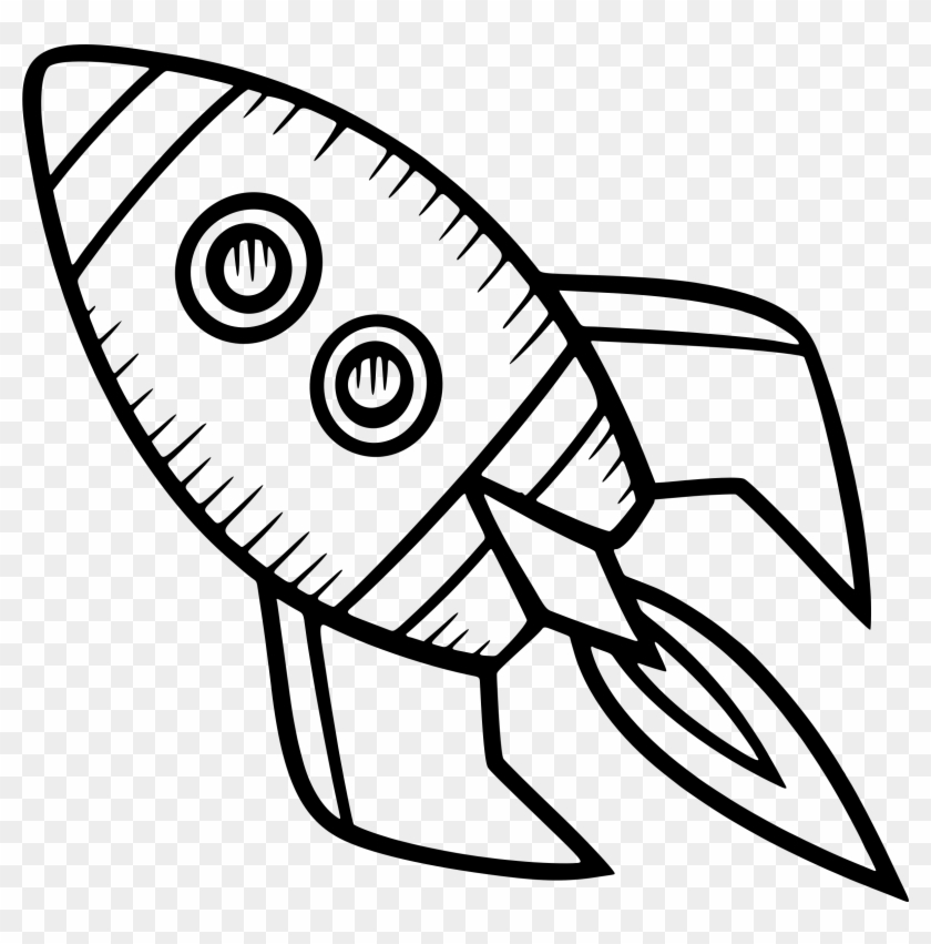 Png Black And White Simple Big Image - Spacecraft Drawing Png Clipart