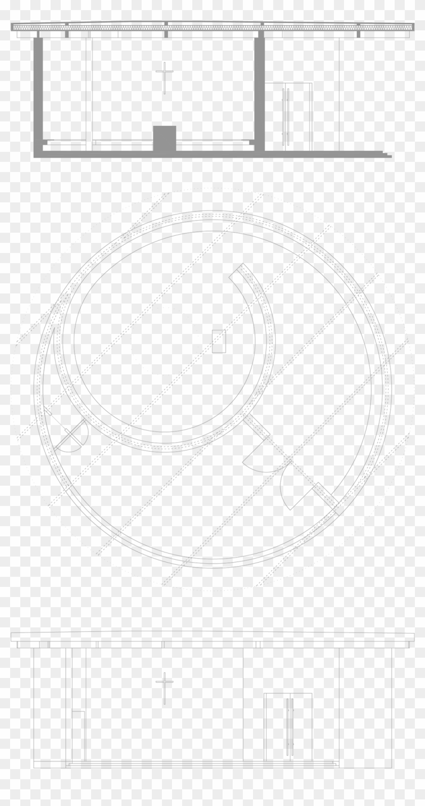 A Chapel Designed For The Small Town Of Los Janos In - Technical Drawing Clipart #312598