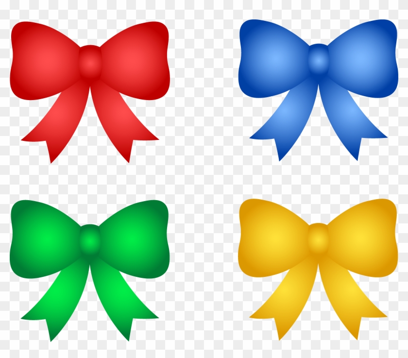 Birthday Christmas Ribbon Clip Art Merry Christmas - Small Christmas Bow Clipart - Png Download