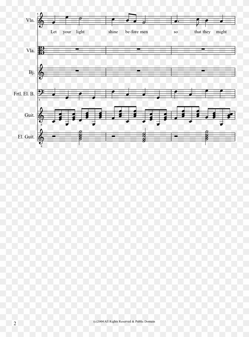 Let Your Light - Sheet Music Clipart