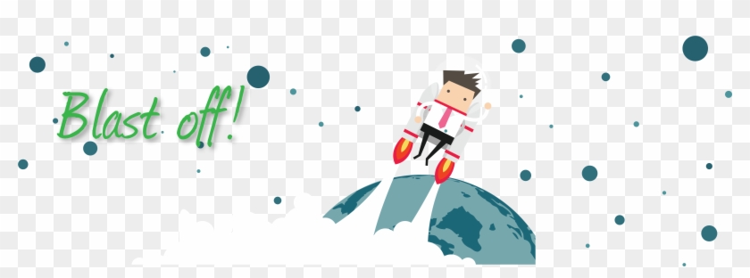 Project Spaceship Blasting Into A New Technology Universe - Illustration Clipart #313235