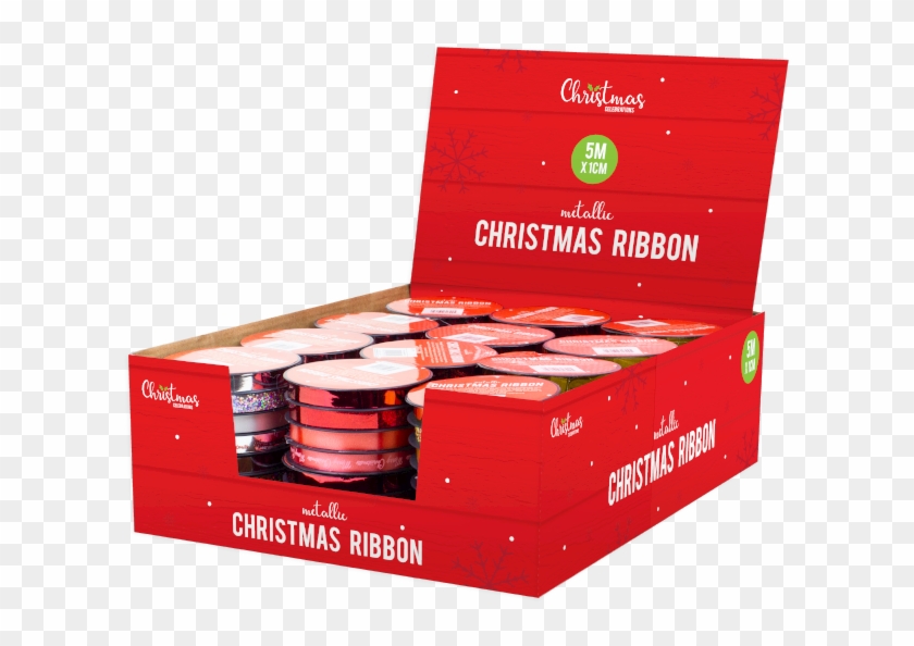 Metallic Christmas Ribbon 1cm X 5m - Box Clipart