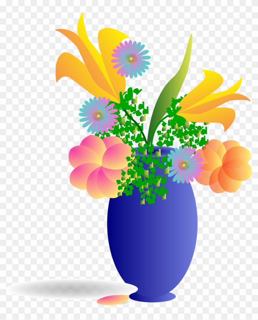 Bouquet Of Flowers Vector Graphics Everypixel Vectors - Flower Vase Vase Clip Art - Png Download