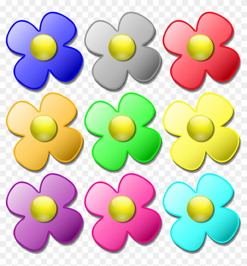 Game Marbles Flowers Medium 600pixel Clipart, Vector - Different Color Flower Clipart - Png Download #315368