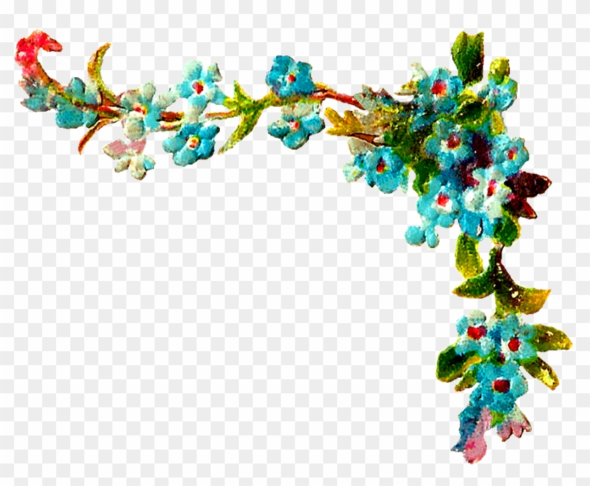 Clipart Free Best Wildflower Vector Silhouette - Forget Me Not Vintage Flower Png Transparent Png