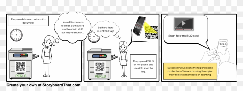 Use Copier To Scan-qr Code - Cartoon Clipart