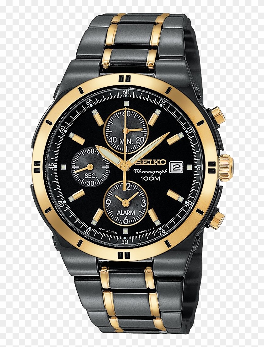 Watches Png Image - Seiko Black Gold Chronograph Clipart #315800