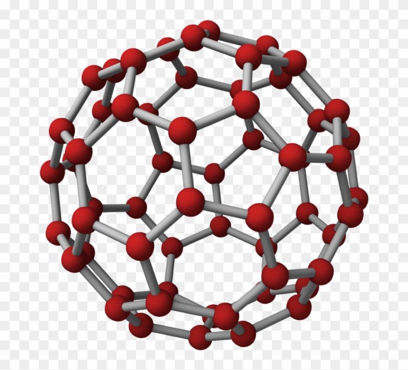 C60 Buckyball Atoms Red - Buckyball C60 Clipart #317385