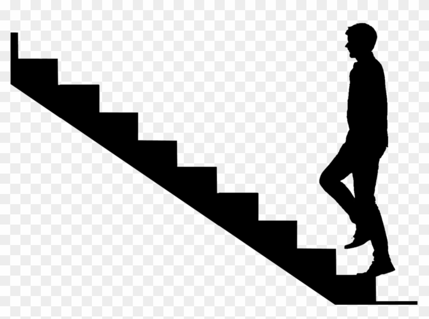 Stairs Png Background Image - Person Walking Up Stairs Silhouette Clipart