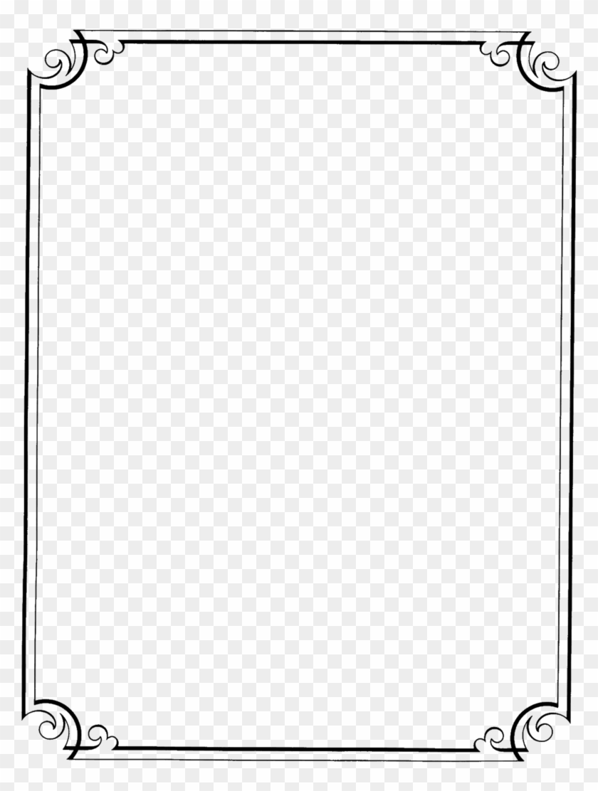 Page Border Design In Black And White , Png Download - Page Borders Transparent Background Clipart