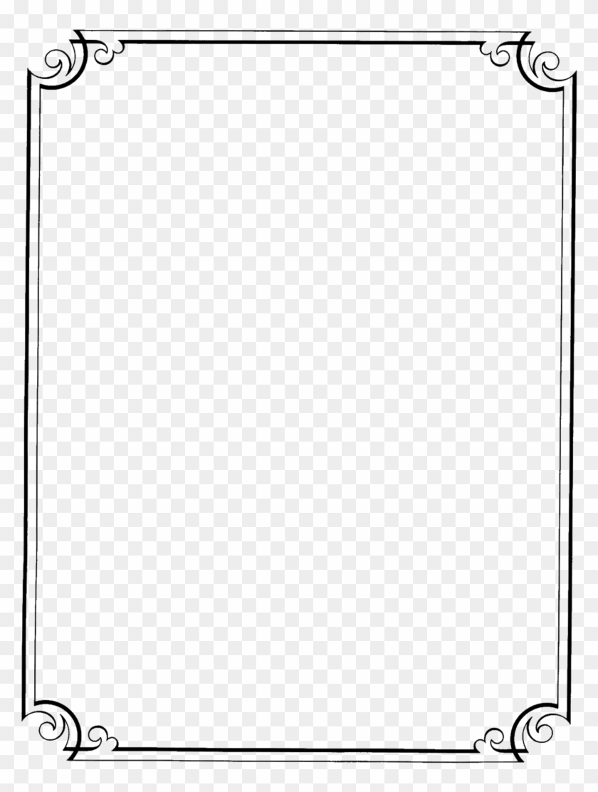 Page Border Design In Black And White , Png Download - Page Borders Transparent Background Clipart #319051