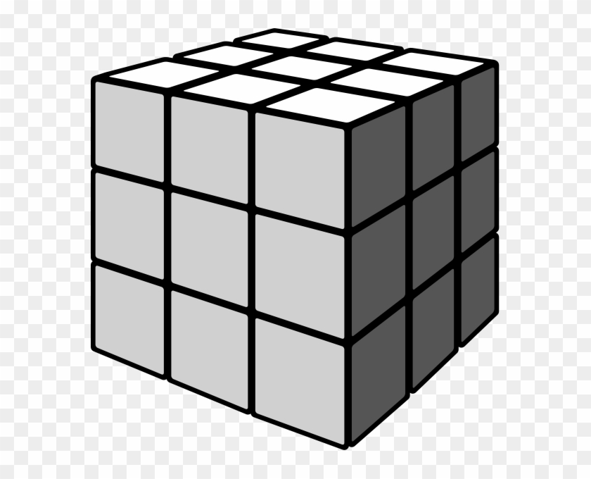 Rubiks Cube Gray - Black And White Rubiks Cube Clipart