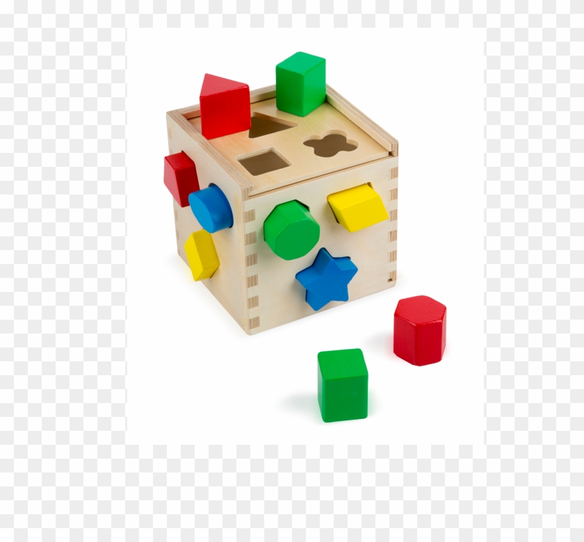 Melissa&doug Shape Sorting Cube - Wooden Coloured Toys Clipart