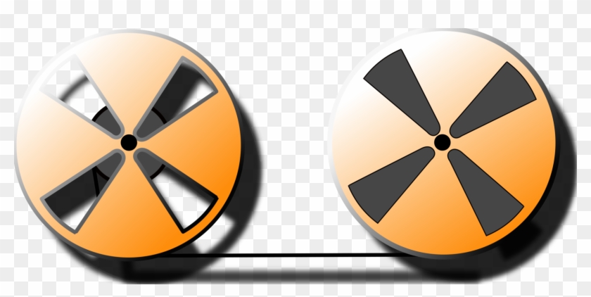 Reel To Reel Audio Tape Recording Film Magnetic Tape - Animated Film Tape Clipart