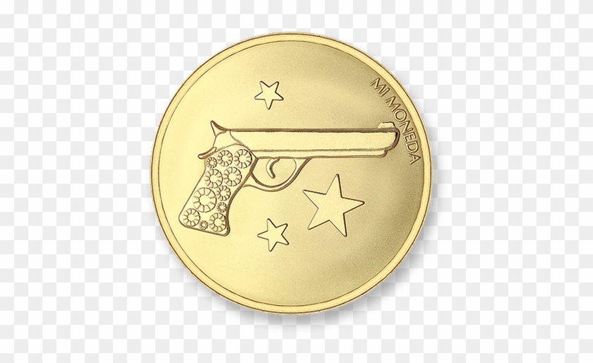 Aim High Pistol Gold Plated M - Coin Clipart #3101557