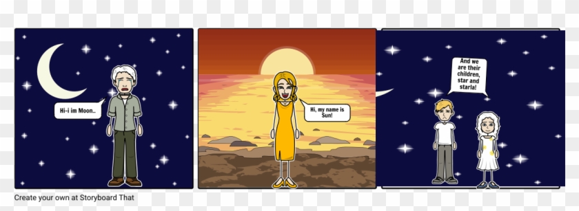 Stars, Moon, Sun - Cartoon Clipart