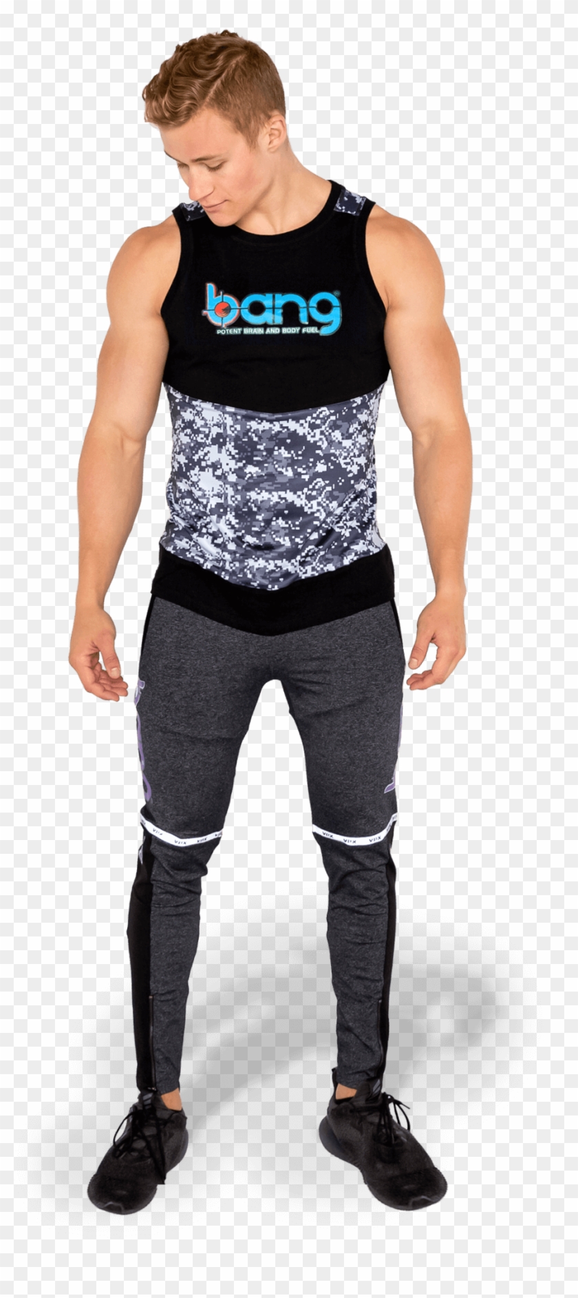 Camo Fighter Tanks & Reflective Joggers - Fitness Professional Clipart #3104159