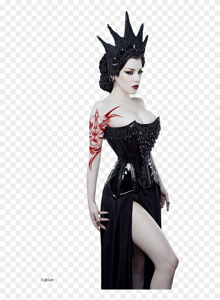 Woman Goth Queen - Halloween Costume Clipart #3104291