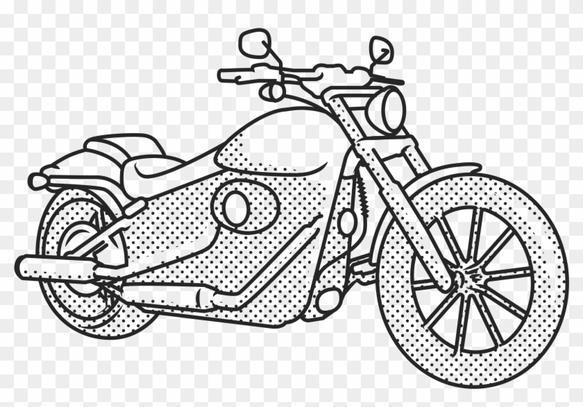 Drawing Motorcycle Side View - Black Square Motorcycle Png Clipart #3104605