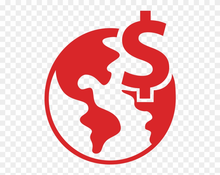 Icon Of A Globe With A Dollar Sign - Transport Clipart