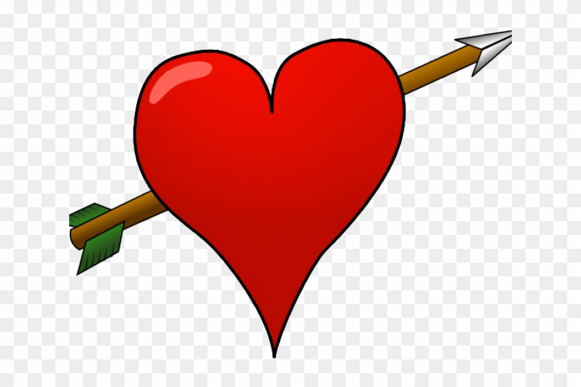 Heart With Arrow - Heart With A Arrow Clipart #3106852