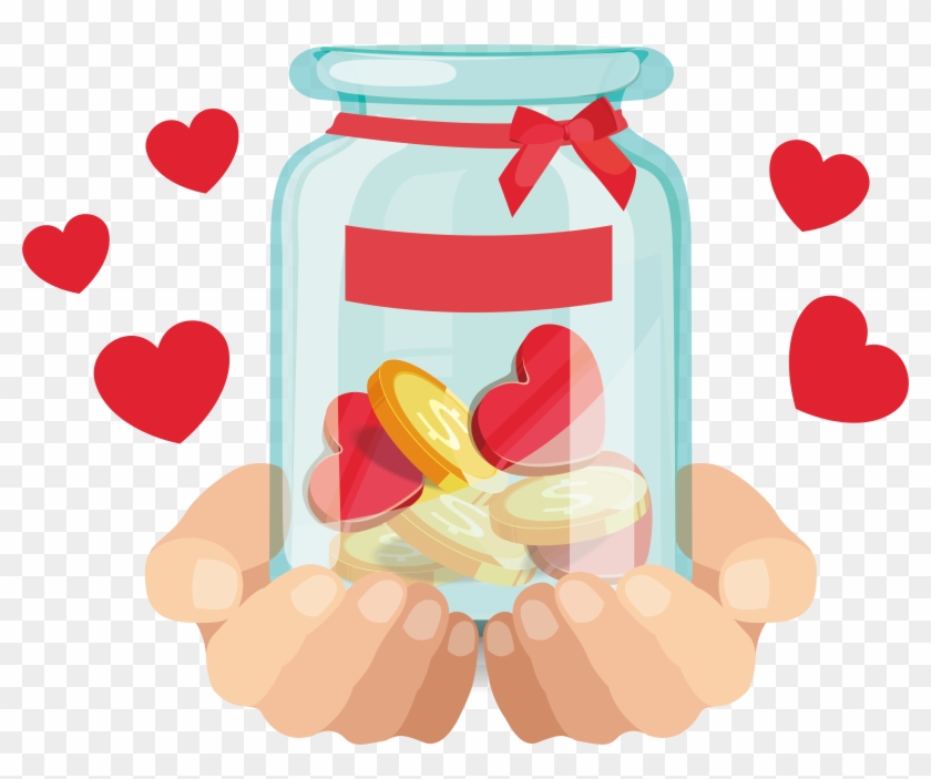Donation Png Free Download - Hand Holding A Jar Drawing Clipart #3108115