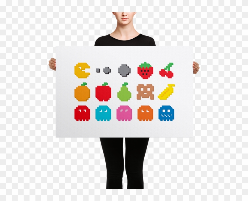 Pixel Pacman Canvas - Canvas Print Clipart #3109493