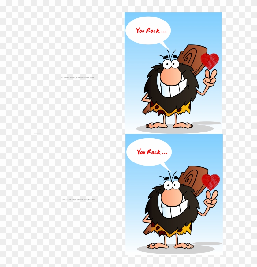 Valentine Caveman - Cat With Peace Sign Clipart